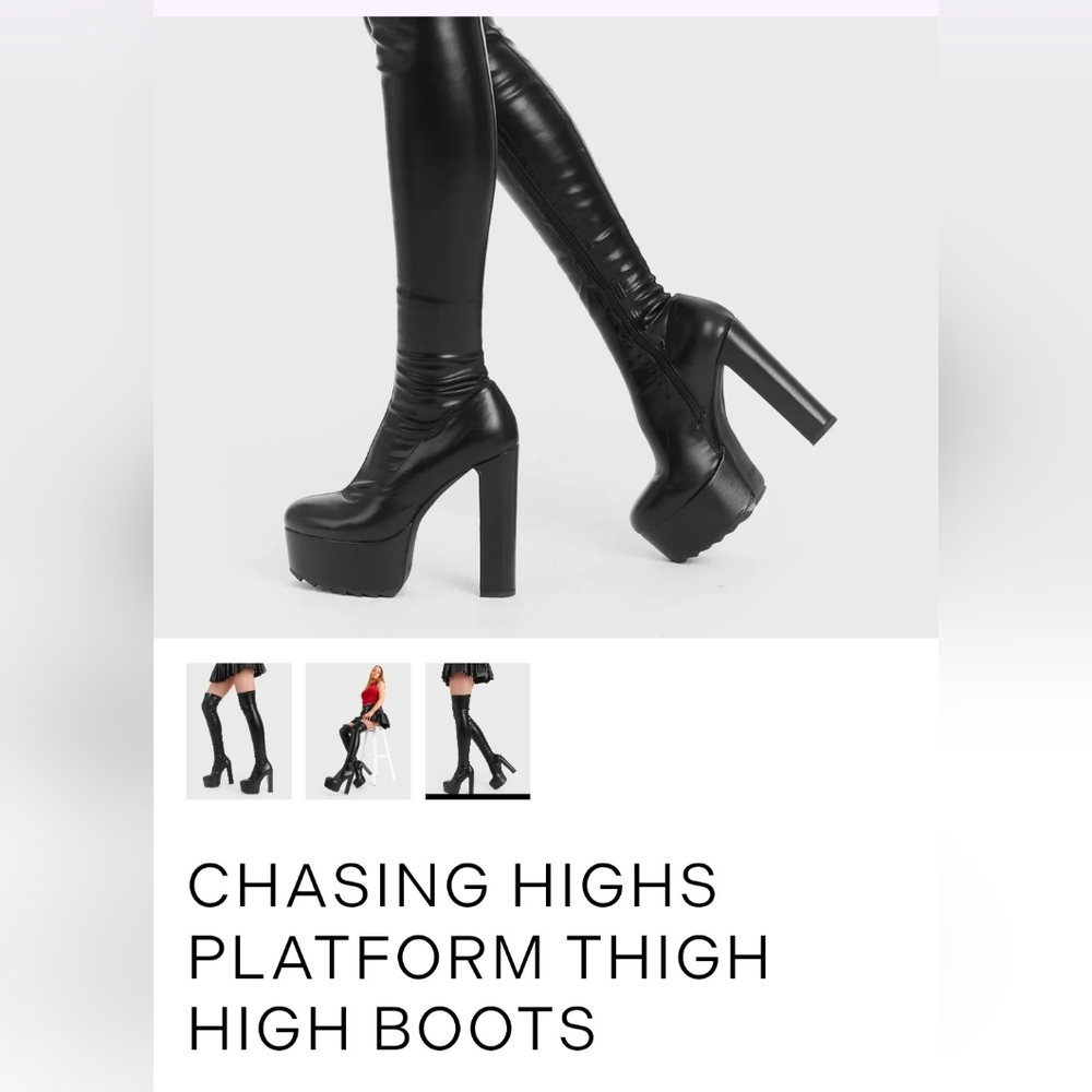 Chasing High Platform Thigh High Boots